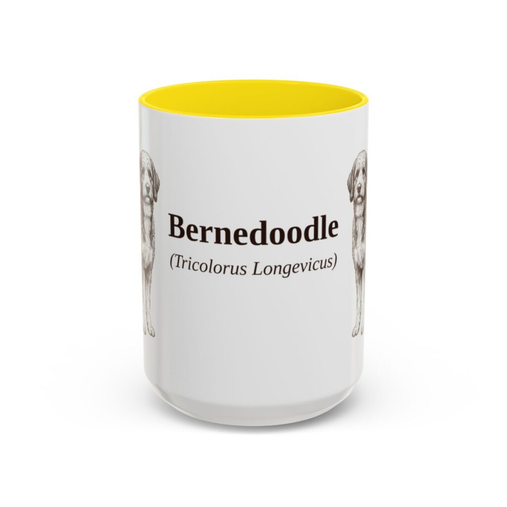 15oz Bernedoodle Latin Mug, Bernedoodle, Vintage Dog Coffee Mug, Dog Lover Gift