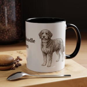 11oz Bernedoodle Dog Mom Mug, Vintage Sketch Coffee Mug, Dog Mom Gift