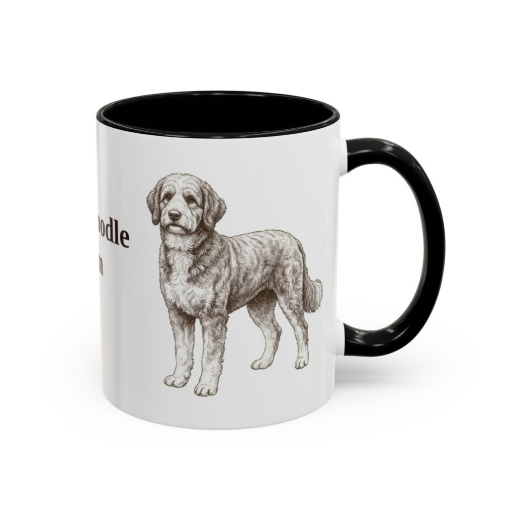 11oz Bernedoodle Dog Mom Mug, Vintage Sketch Coffee Mug, Dog Mom Gift