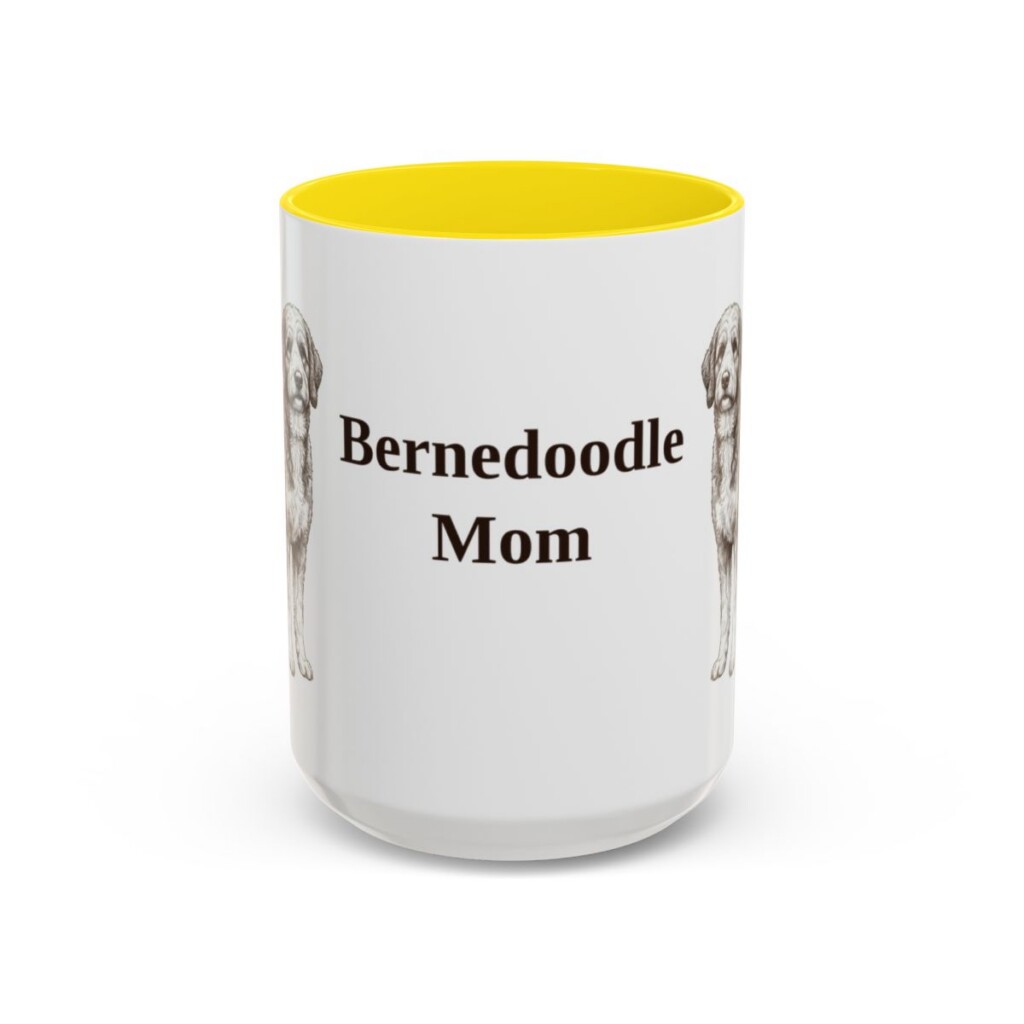 15oz Bernedoodle Dog Mom Mug, Vintage Sketch Coffee Mug, Dog Mom Gift