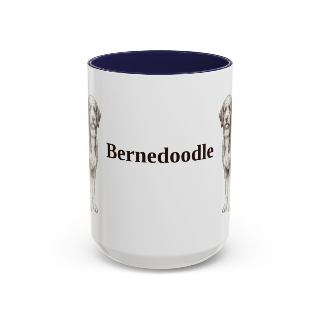 15oz Bernedoodle Mug, Vintage Dog Portrait Coffee Mug, Dog Lover Gift