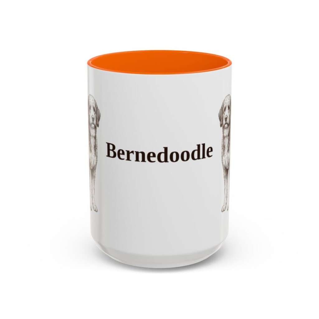 15oz Bernedoodle Mug, Vintage Dog Portrait Coffee Mug, Dog Lover Gift