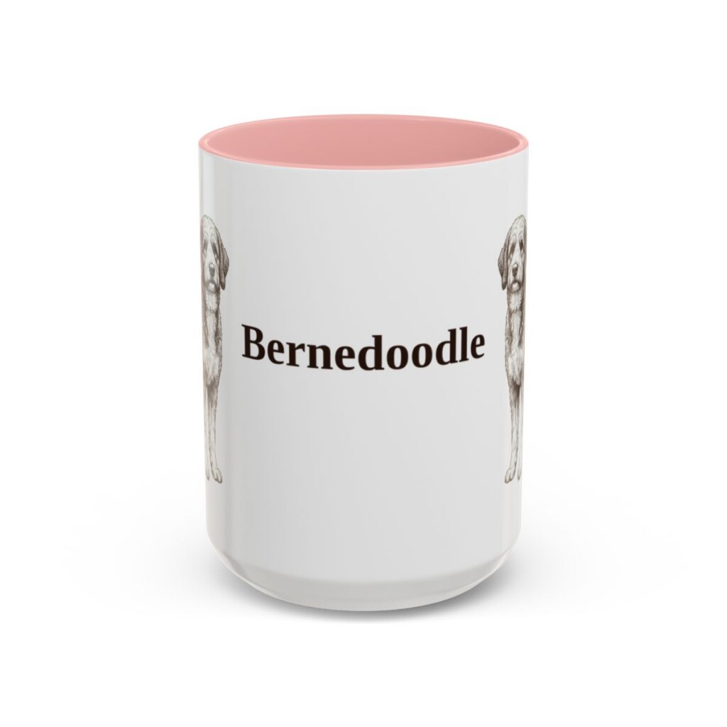 15oz Bernedoodle Mug, Vintage Dog Portrait Coffee Mug, Dog Lover Gift