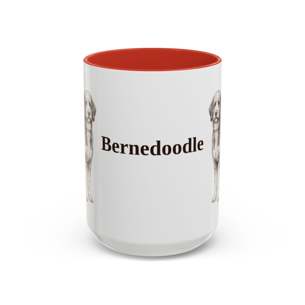 15oz Bernedoodle Mug, Vintage Dog Portrait Coffee Mug, Dog Lover Gift