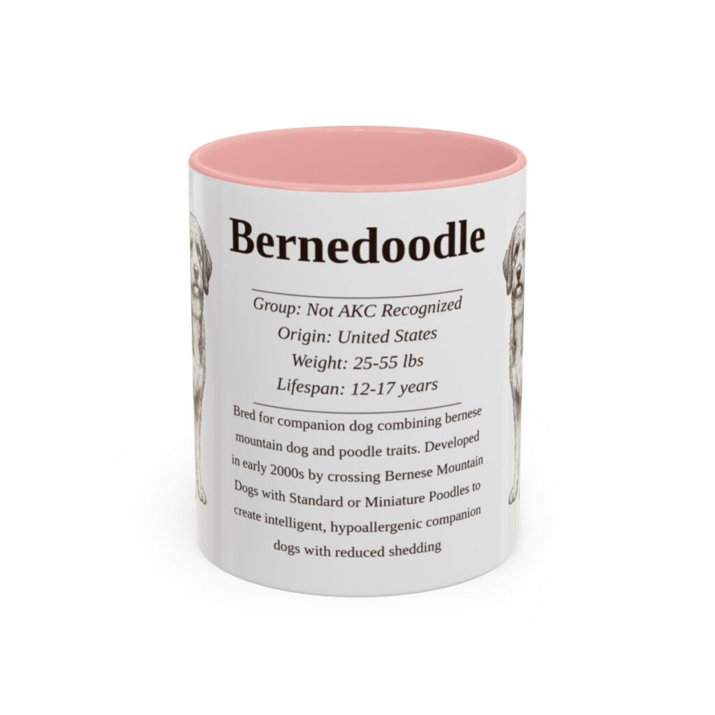 11oz Bernedoodle Mug, Illustrated Dog Breed Facts Coffee Mug, Vintage Dog Keepsake Gift
