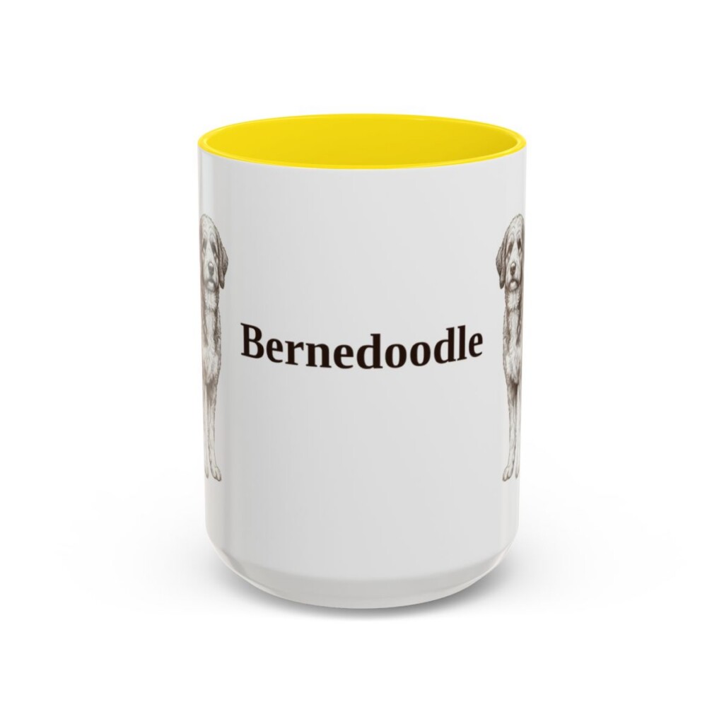 15oz Bernedoodle Mug, Vintage Dog Portrait Coffee Mug, Dog Lover Gift