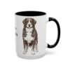 15oz Bernese Mountain Dog Mug, Vintage Dog Portrait Coffee Mug, Dog Lover Gift