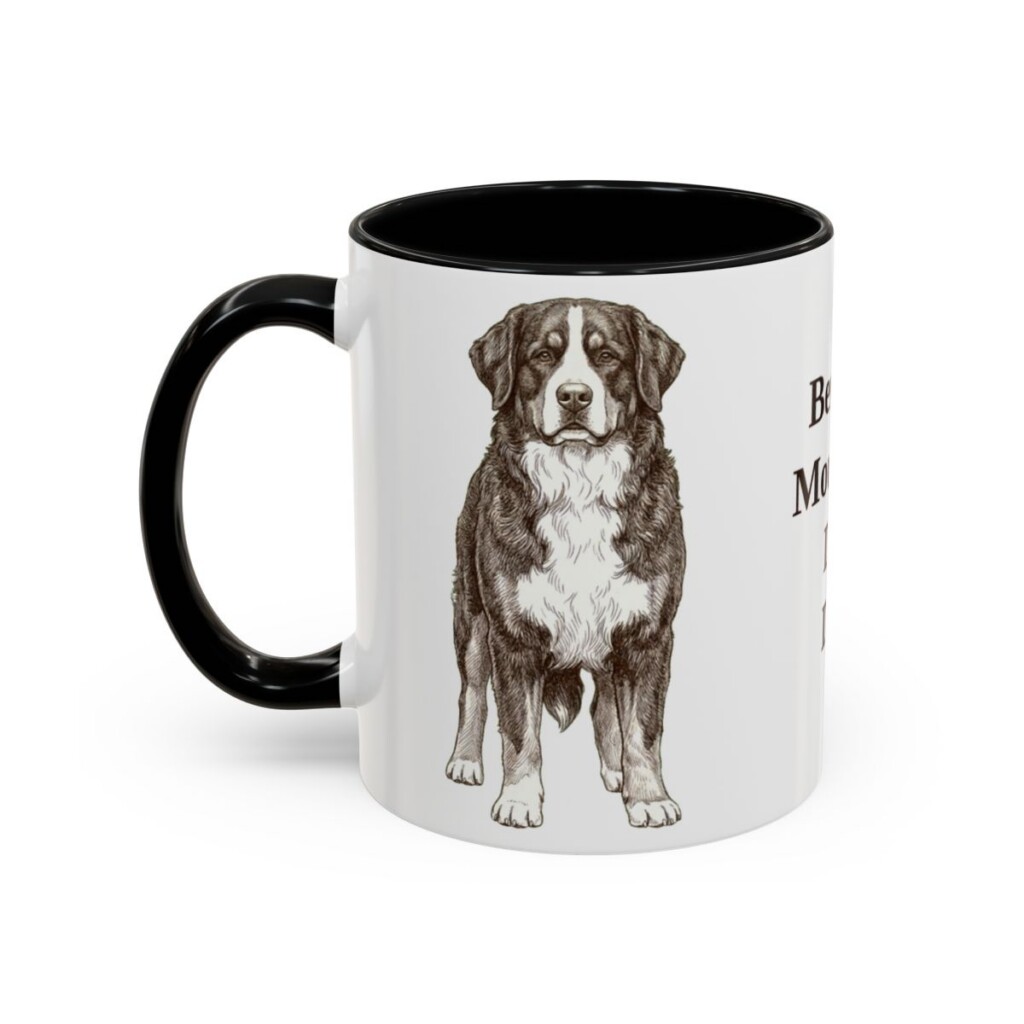 11oz Bernese Mountain Dog Dog Dad Mug, Vintage Sketch Coffee Mug, Dog Dad Gift