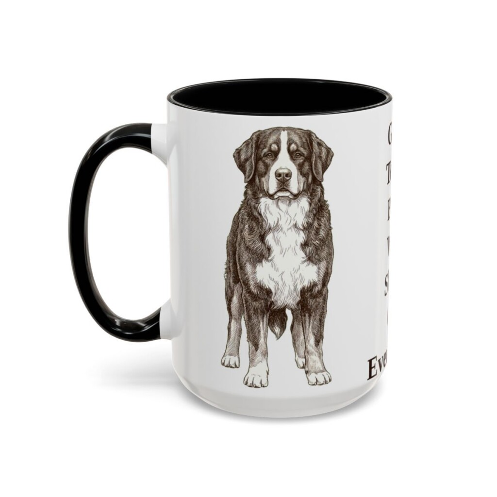 15oz Funny Bernese Mountain Dog Mug, Giant Teddy Bear Who Sheds On Everything, Vintage Dog Coffee Mug, Dog Lover Gift