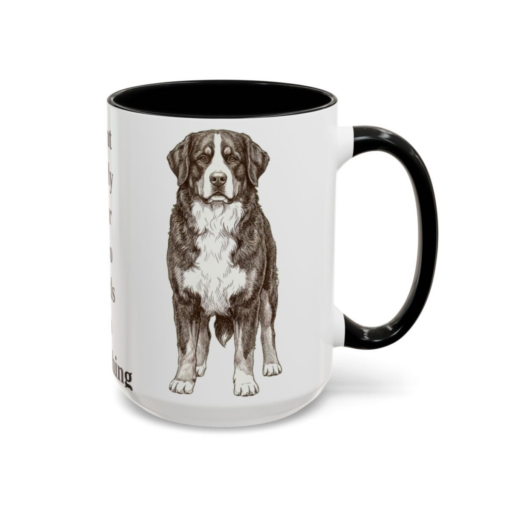 15oz Funny Bernese Mountain Dog Mug, Giant Teddy Bear Who Sheds On Everything, Vintage Dog Coffee Mug, Dog Lover Gift
