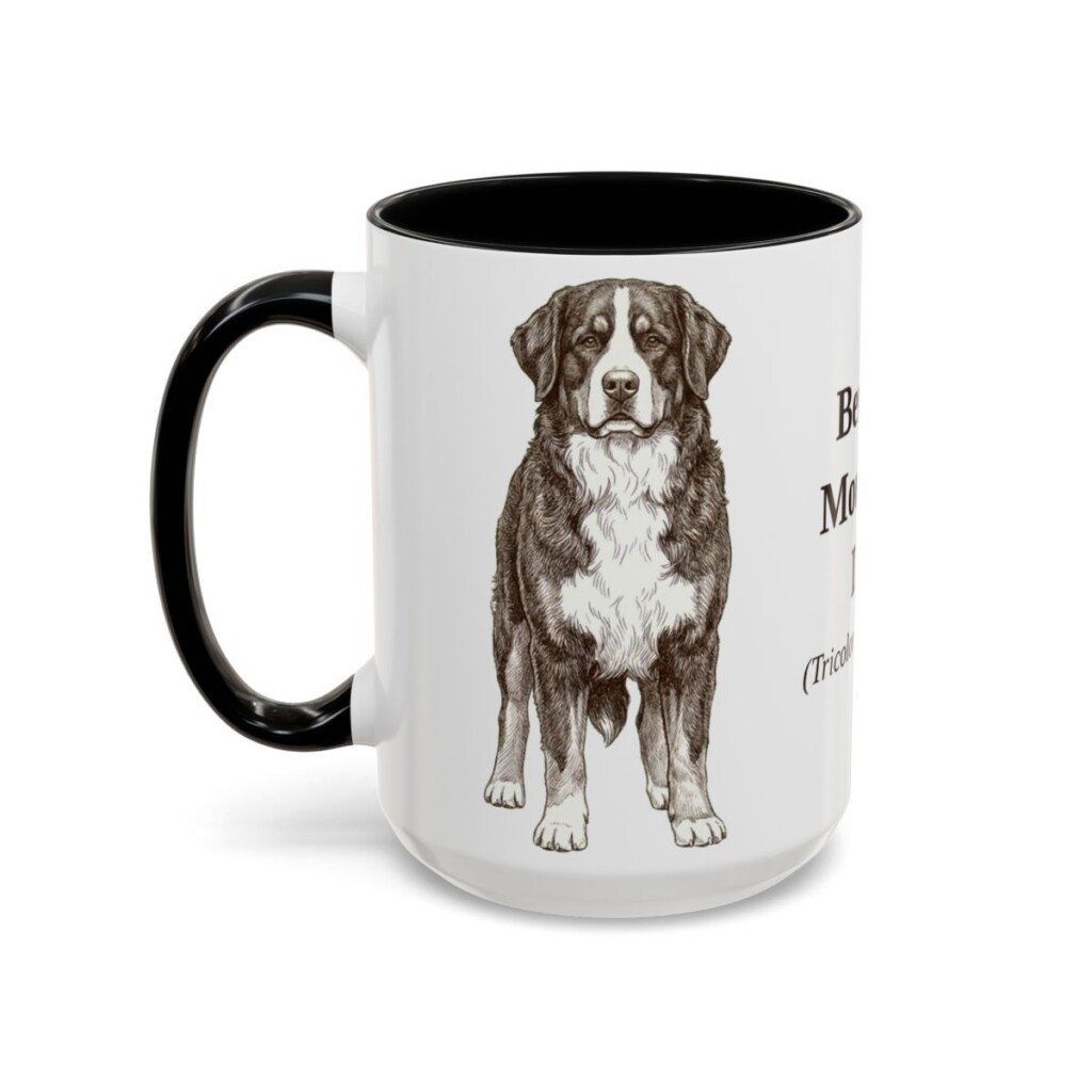 15oz Bernese Mountain Dog Latin Mug, Bernese Mountain Dog, Vintage Dog Coffee Mug, Dog Lover Gift