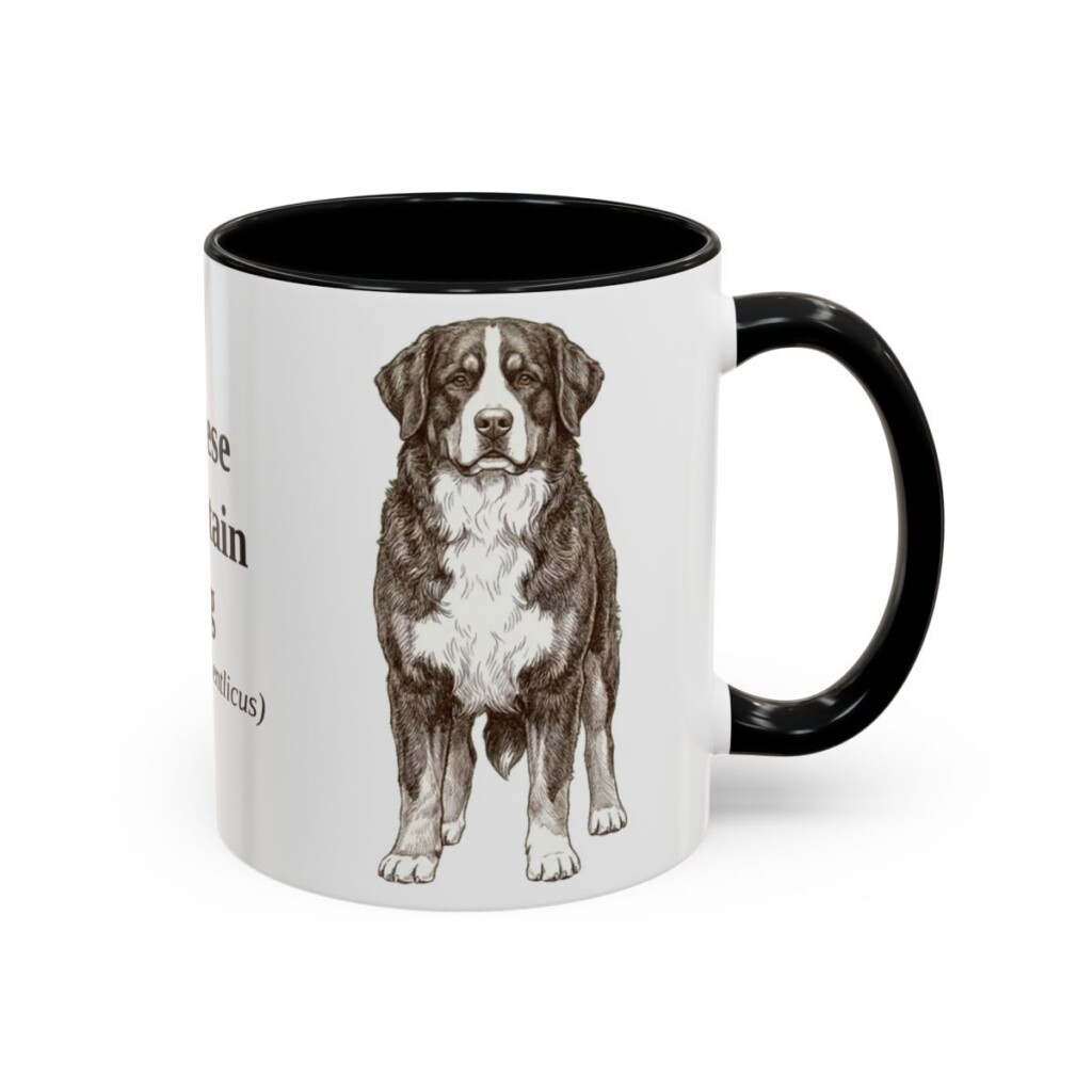 bernese-mountain-dog-mug-latin-black-right-1 11oz Bernese Mountain Dog Latin Mug, Bernese Mountain Dog, Vintage Dog Coffee Mug, Dog Lover Gift