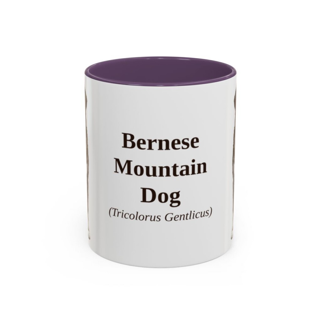 bernese-mountain-dog-mug-latin-purple-1 11oz Bernese Mountain Dog Latin Mug, Bernese Mountain Dog, Vintage Dog Coffee Mug, Dog Lover Gift