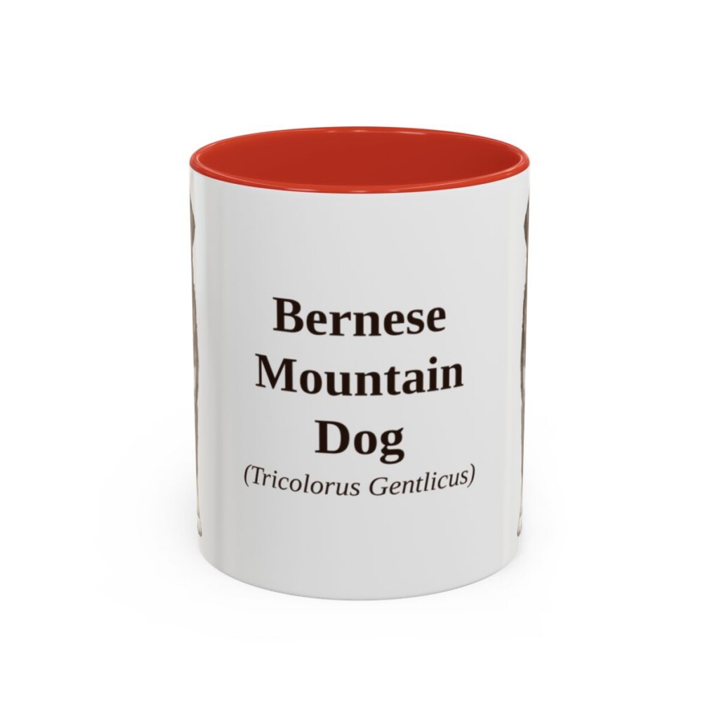 bernese-mountain-dog-mug-latin-red-1 11oz Bernese Mountain Dog Latin Mug, Bernese Mountain Dog, Vintage Dog Coffee Mug, Dog Lover Gift
