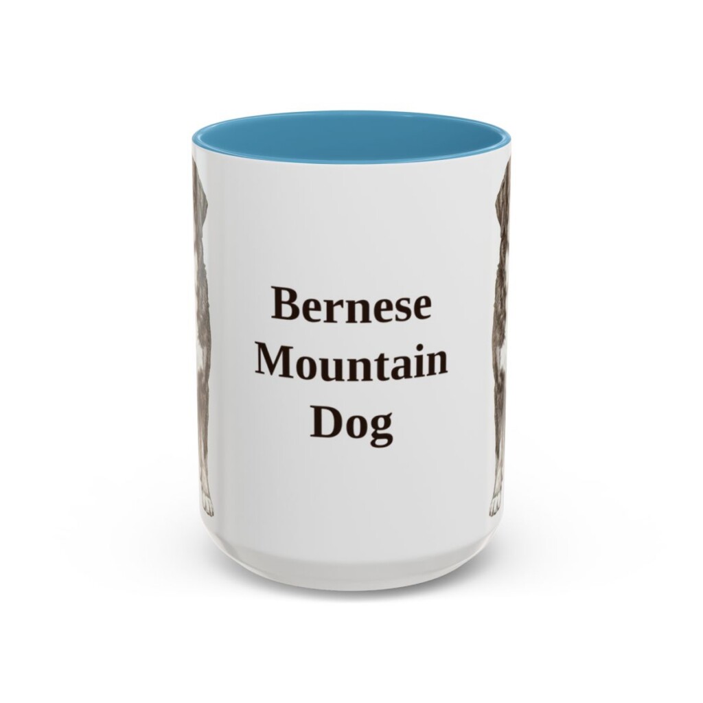 15oz Bernese Mountain Dog Mug, Vintage Dog Portrait Coffee Mug, Dog Lover Gift