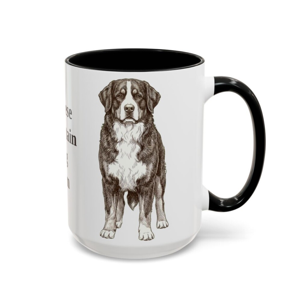 15oz Bernese Mountain Dog Dog Mom Mug, Vintage Sketch Coffee Mug, Dog Mom Gift