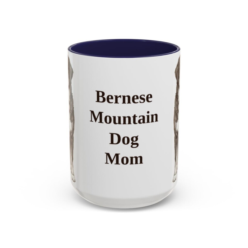15oz Bernese Mountain Dog Dog Mom Mug, Vintage Sketch Coffee Mug, Dog Mom Gift