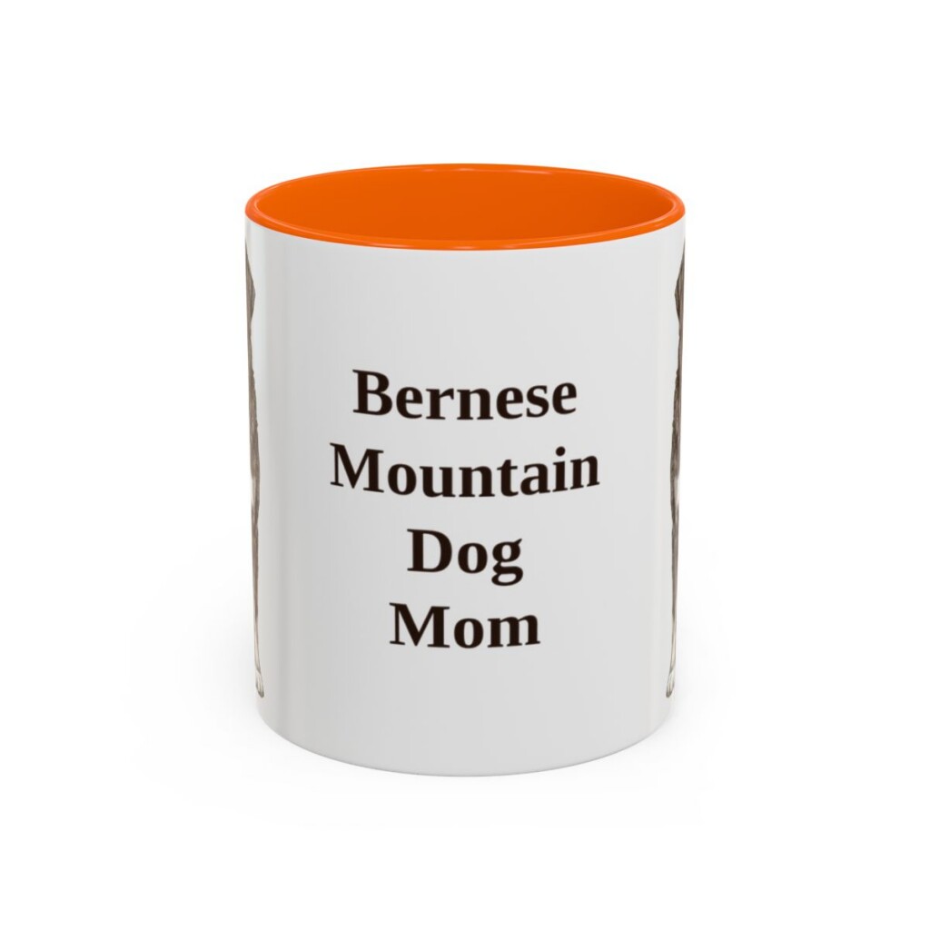 bernese-mountain-dog-mug-mom-orange-1 11oz Bernese Mountain Dog Dog Mom Mug, Vintage Sketch Coffee Mug, Dog Mom Gift