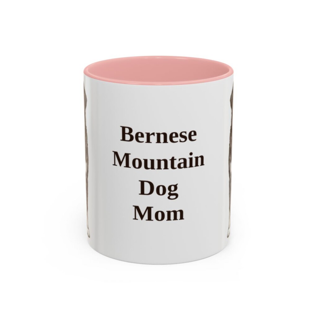 bernese-mountain-dog-mug-mom-pink-1 11oz Bernese Mountain Dog Dog Mom Mug, Vintage Sketch Coffee Mug, Dog Mom Gift