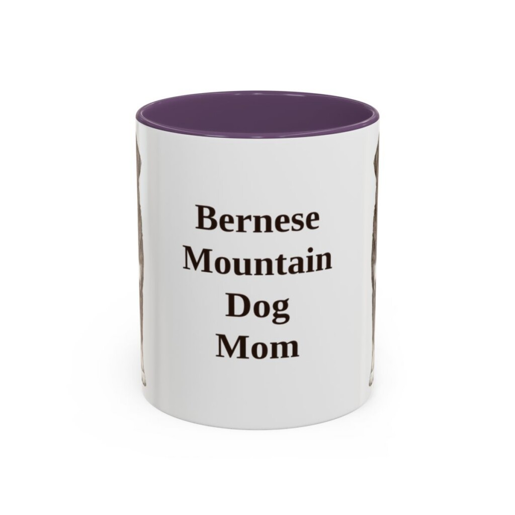 bernese-mountain-dog-mug-mom-purple-1 11oz Bernese Mountain Dog Dog Mom Mug, Vintage Sketch Coffee Mug, Dog Mom Gift