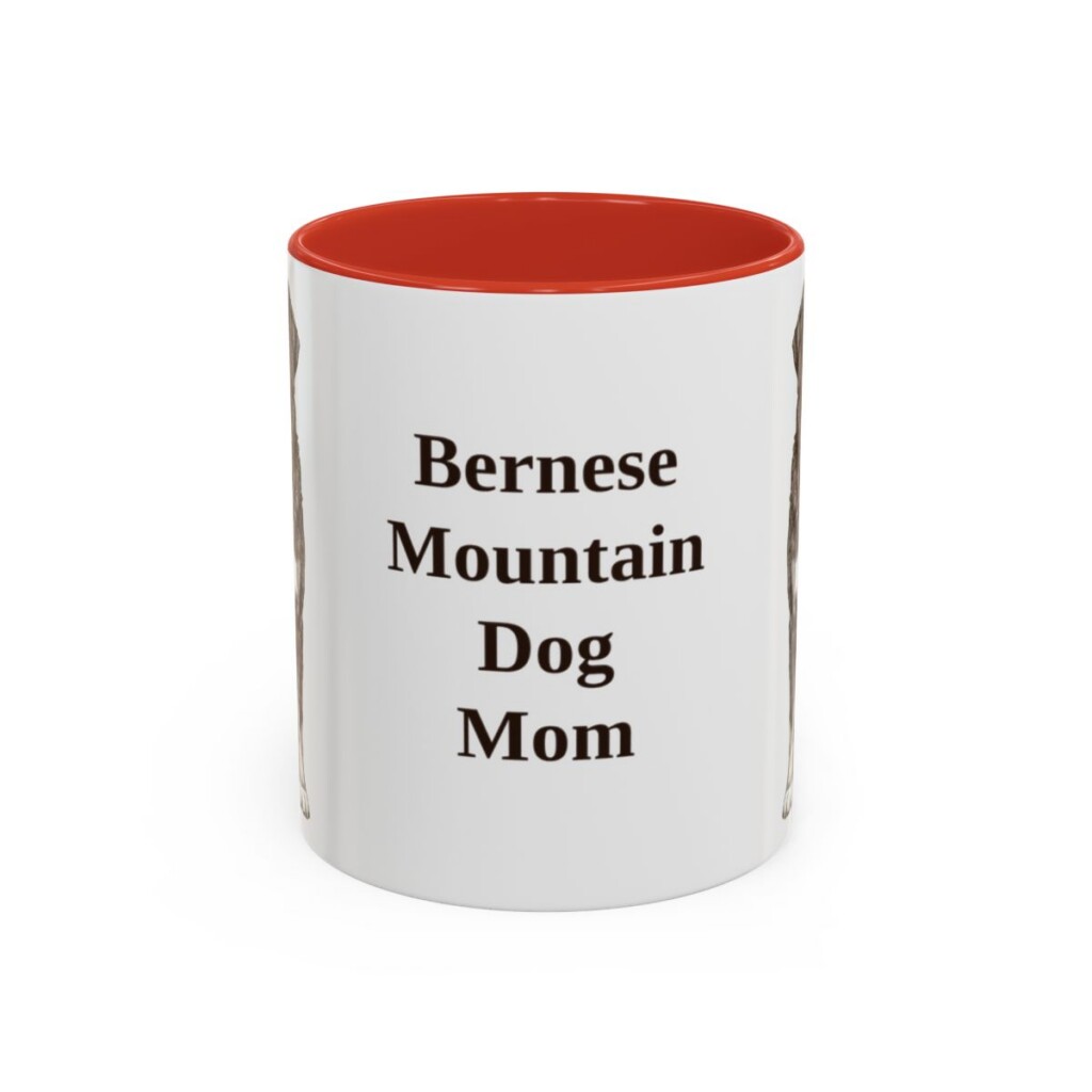 bernese-mountain-dog-mug-mom-red-1 11oz Bernese Mountain Dog Dog Mom Mug, Vintage Sketch Coffee Mug, Dog Mom Gift