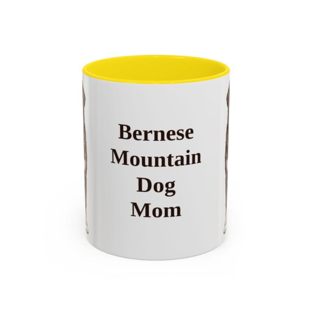 bernese-mountain-dog-mug-mom-yellow-1 11oz Bernese Mountain Dog Dog Mom Mug, Vintage Sketch Coffee Mug, Dog Mom Gift