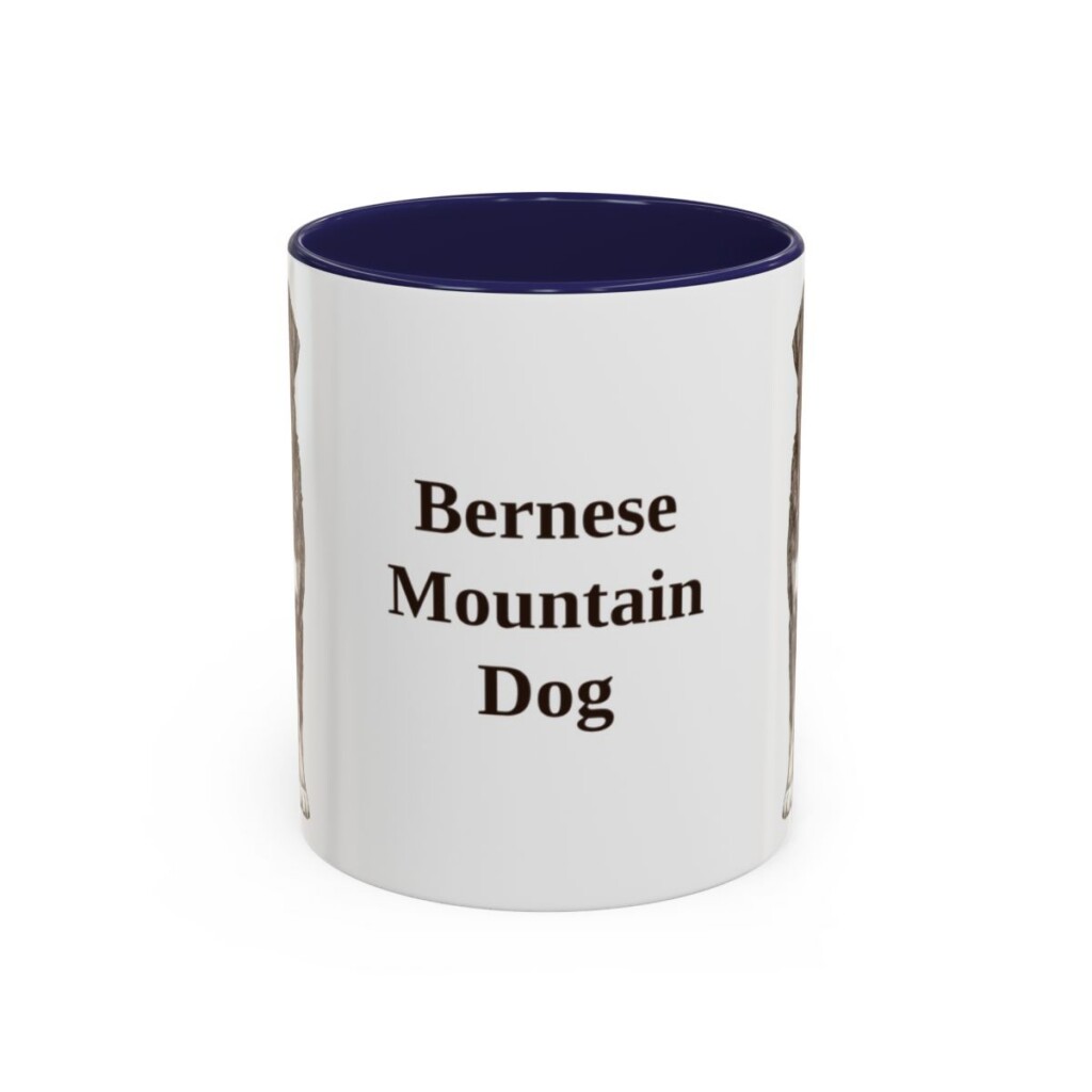 bernese-mountain-dog-mug-navy-1 11oz Bernese Mountain Dog Mug, Vintage Dog Portrait Coffee Mug, Dog Lover Gift