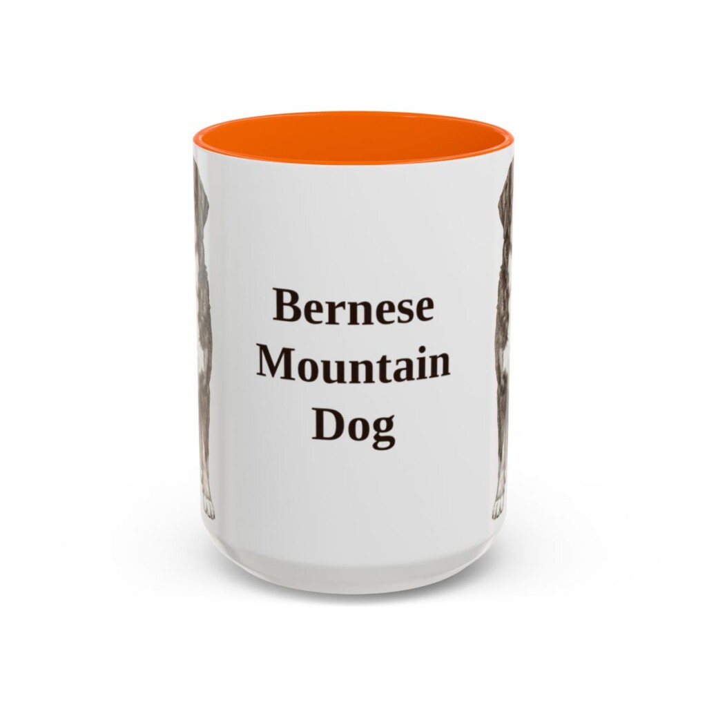 15oz Bernese Mountain Dog Mug, Vintage Dog Portrait Coffee Mug, Dog Lover Gift