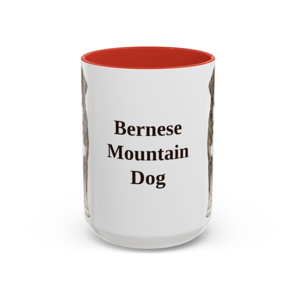 15oz Bernese Mountain Dog Mug, Vintage Dog Portrait Coffee Mug, Dog Lover Gift