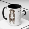 15oz Bernese Mountain Dog Mug, Illustrated Dog Breed Facts Coffee Mug, Vintage Dog Keepsake Gift