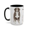 15oz Bernese Mountain Dog Mug, Illustrated Dog Breed Facts Coffee Mug, Vintage Dog Keepsake Gift