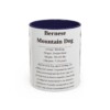 bernese-mountain-dog-mug-writeup-navy-1 11oz Bernese Mountain Dog Mug, Illustrated Dog Breed Facts Coffee Mug, Vintage Dog Keepsake Gift
