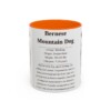 bernese-mountain-dog-mug-writeup-orange-1 11oz Bernese Mountain Dog Mug, Illustrated Dog Breed Facts Coffee Mug, Vintage Dog Keepsake Gift