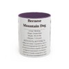 bernese-mountain-dog-mug-writeup-purple-1 11oz Bernese Mountain Dog Mug, Illustrated Dog Breed Facts Coffee Mug, Vintage Dog Keepsake Gift