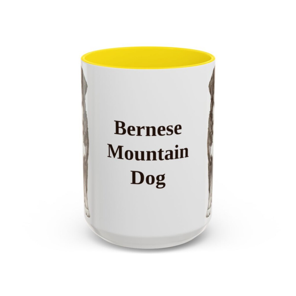 15oz Bernese Mountain Dog Mug, Vintage Dog Portrait Coffee Mug, Dog Lover Gift