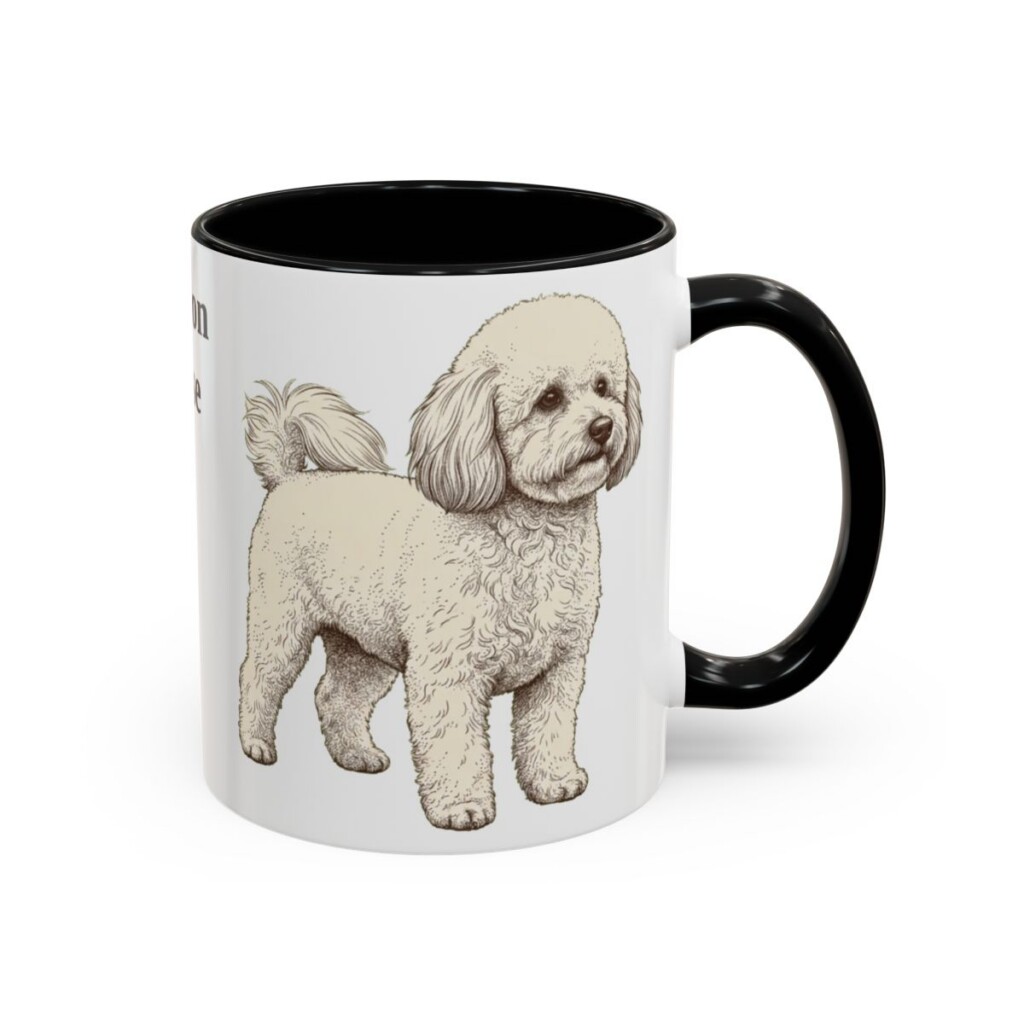 11oz Bichon Frise Mug, Vintage Dog Portrait Coffee Mug, Dog Lover Gift