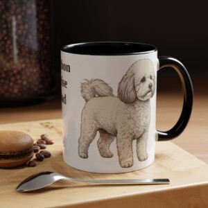 11oz Bichon Frise Dog Dad Mug, Vintage Sketch Coffee Mug, Dog Dad Gift