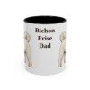 11oz Bichon Frise Dog Dad Mug, Vintage Sketch Coffee Mug, Dog Dad Gift