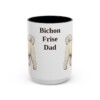 15oz Bichon Frise Dog Dad Mug, Vintage Sketch Coffee Mug, Dog Dad Gift