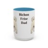 15oz Bichon Frise Dog Dad Mug, Vintage Sketch Coffee Mug, Dog Dad Gift