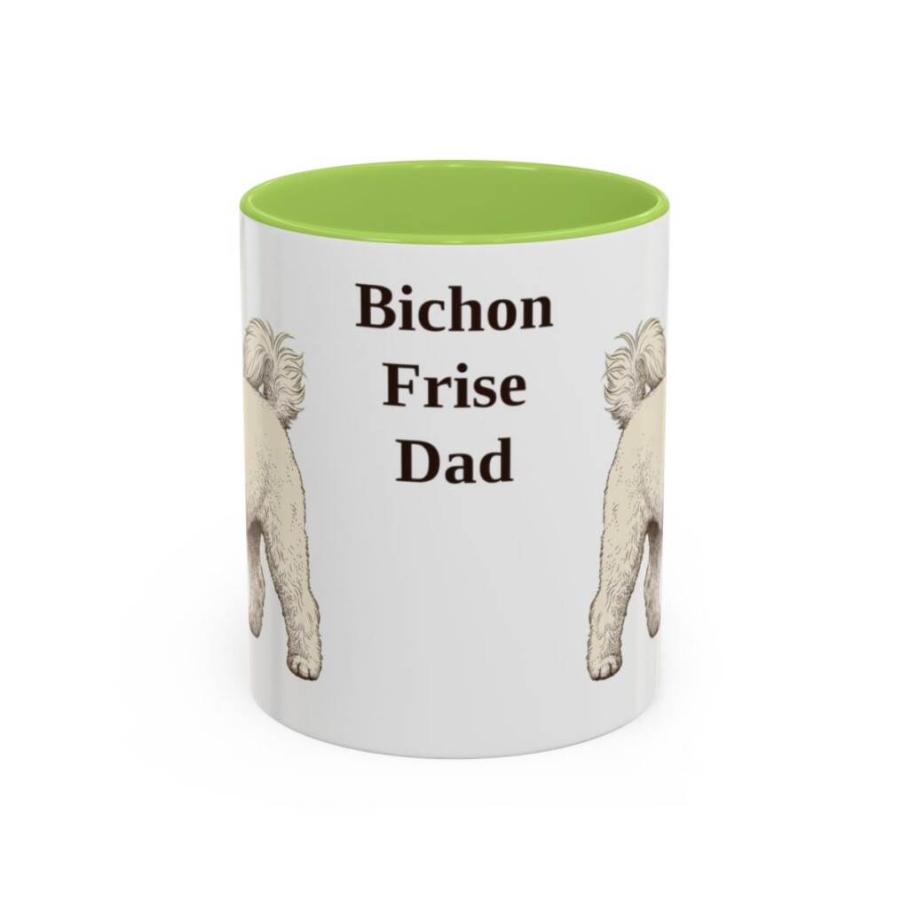 11oz Bichon Frise Dog Dad Mug, Vintage Sketch Coffee Mug, Dog Dad Gift