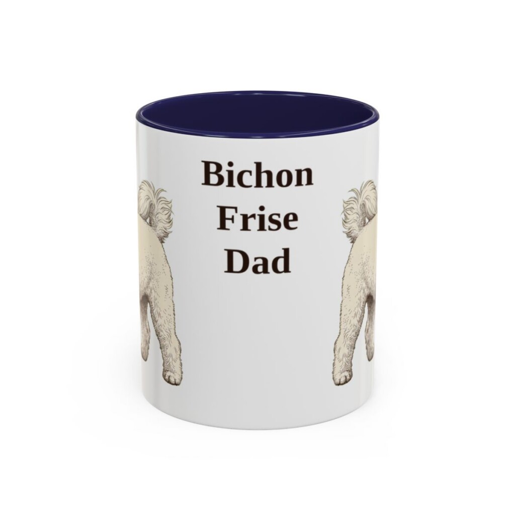 11oz Bichon Frise Dog Dad Mug, Vintage Sketch Coffee Mug, Dog Dad Gift