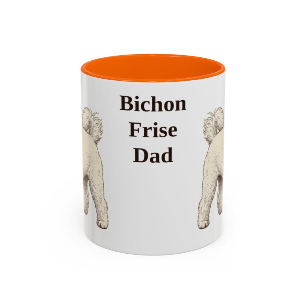 11oz Bichon Frise Dog Dad Mug, Vintage Sketch Coffee Mug, Dog Dad Gift