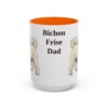 15oz Bichon Frise Dog Dad Mug, Vintage Sketch Coffee Mug, Dog Dad Gift