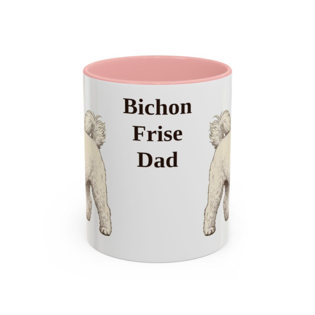 11oz Bichon Frise Dog Dad Mug, Vintage Sketch Coffee Mug, Dog Dad Gift