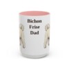 15oz Bichon Frise Dog Dad Mug, Vintage Sketch Coffee Mug, Dog Dad Gift