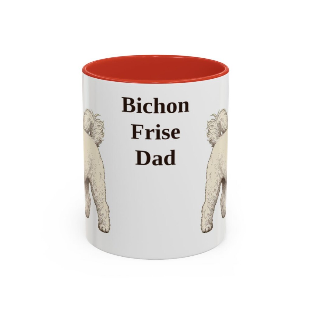 11oz Bichon Frise Dog Dad Mug, Vintage Sketch Coffee Mug, Dog Dad Gift