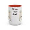 15oz Bichon Frise Dog Dad Mug, Vintage Sketch Coffee Mug, Dog Dad Gift
