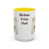 15oz Bichon Frise Dog Dad Mug, Vintage Sketch Coffee Mug, Dog Dad Gift