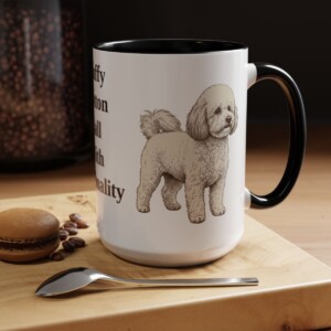 15oz Funny Bichon Frise Mug, Fluffy Cotton Ball With Personality, Vintage Dog Coffee Mug, Dog Lover Gift